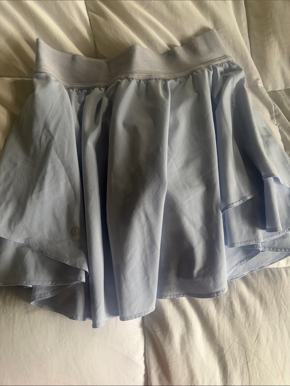 lululemon athletica Pale Blue Flared Skirt with Elastic Waistband
